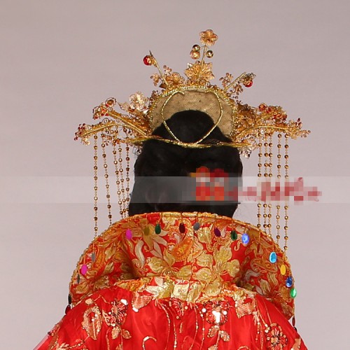 Women's chinese folk dance hair crown ancient traditional fairy tang emperor queen drama cosplay stage performance photograph costumes 